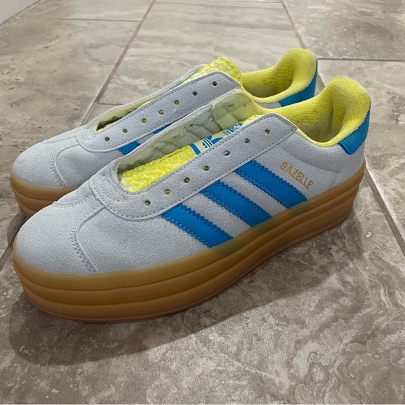 adidas | Shoes | Adidas Womens Gazelle Blue And Yellow Sneakers Sz 7 |  Poshmark